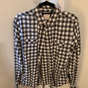 Life after denim oxford shirt M plaid black white